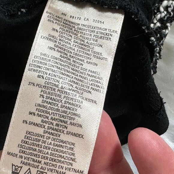 Anthropologie Maeve Black/White Boucle Tweed Poly/Cotton Dress Sz S - Picture 9 of 10